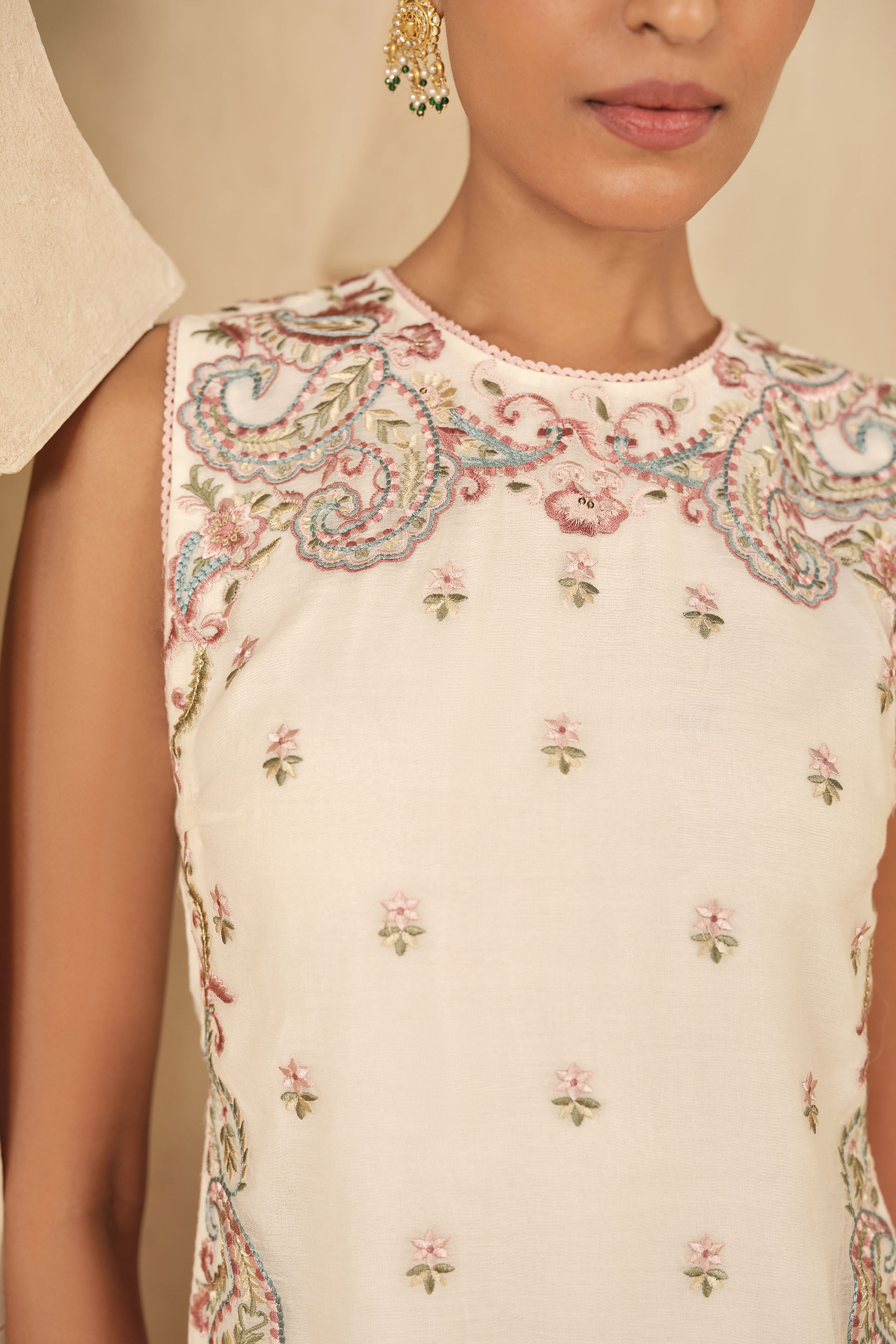 Fariha Embroidered Mul Skirt Set - Pink, Pink, image 5